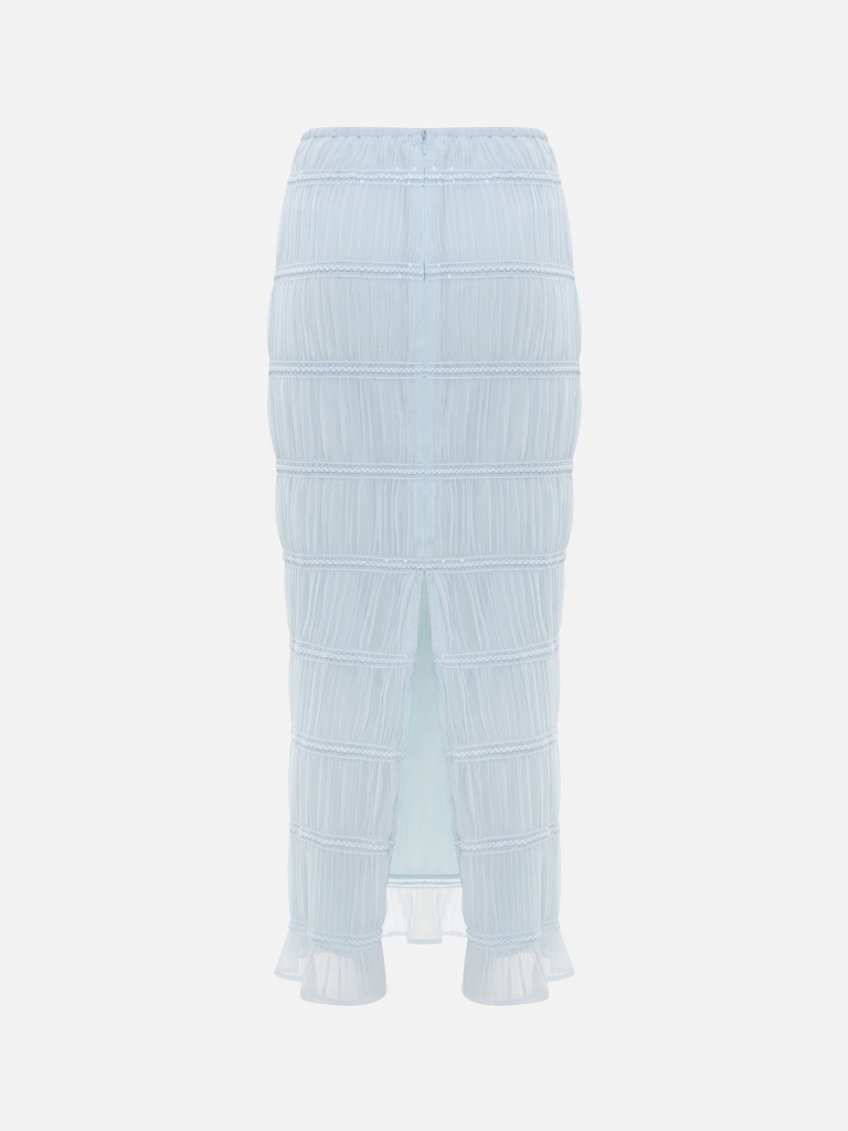 Maxi skirt in crinkled fabric