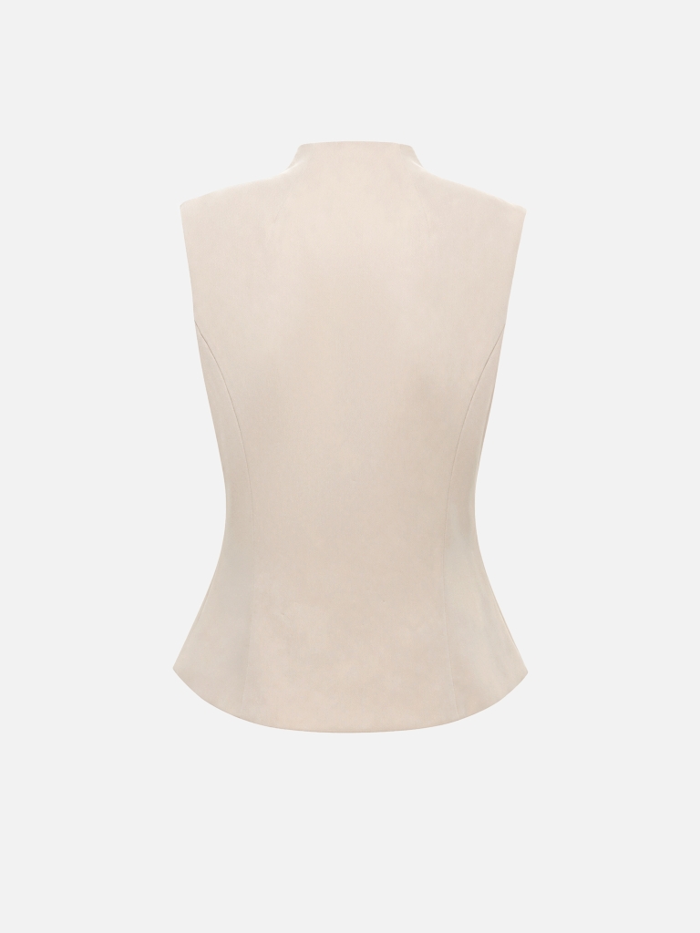 Fitted waistcoat with high collar