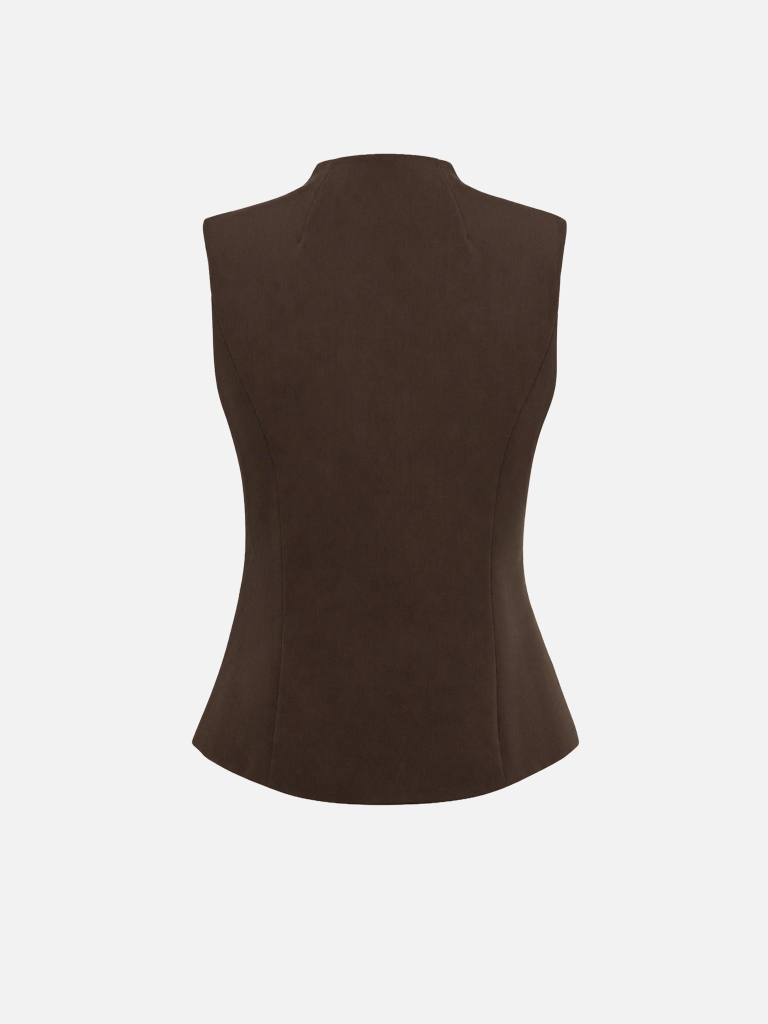 Fitted waistcoat with high collar