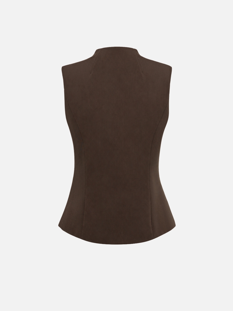 Fitted waistcoat with high collar