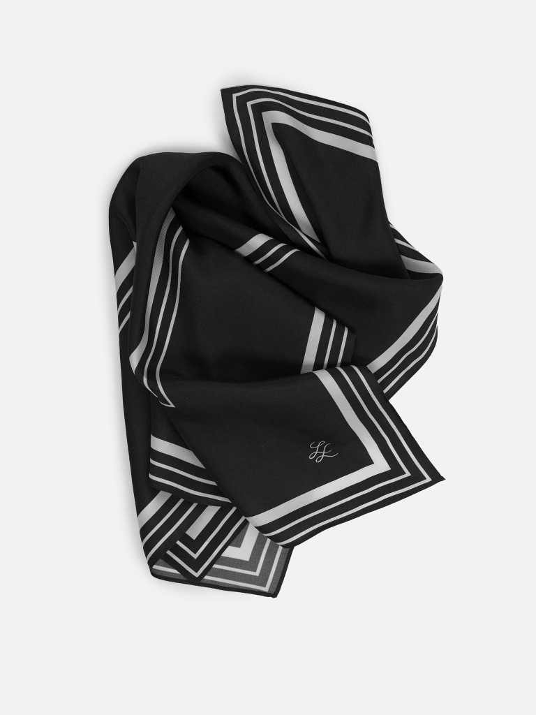 Silk scarf with contrasting print
