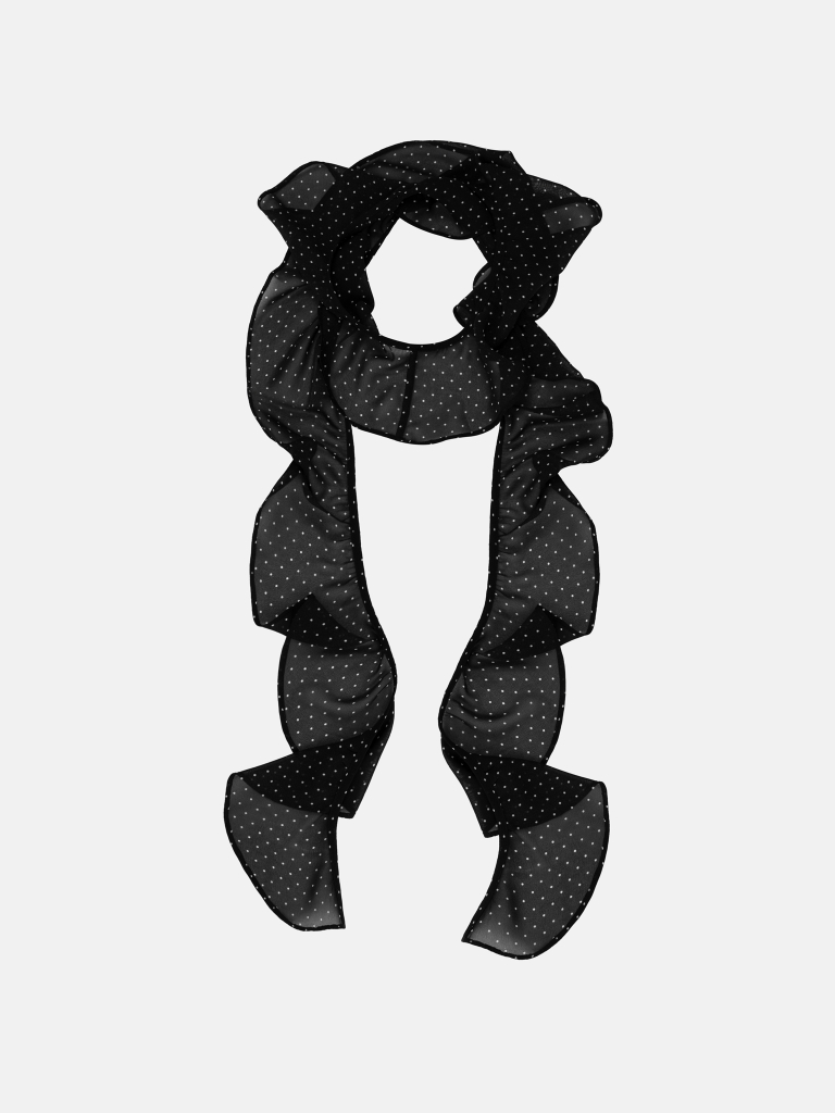 Polka dot chiffon scarf