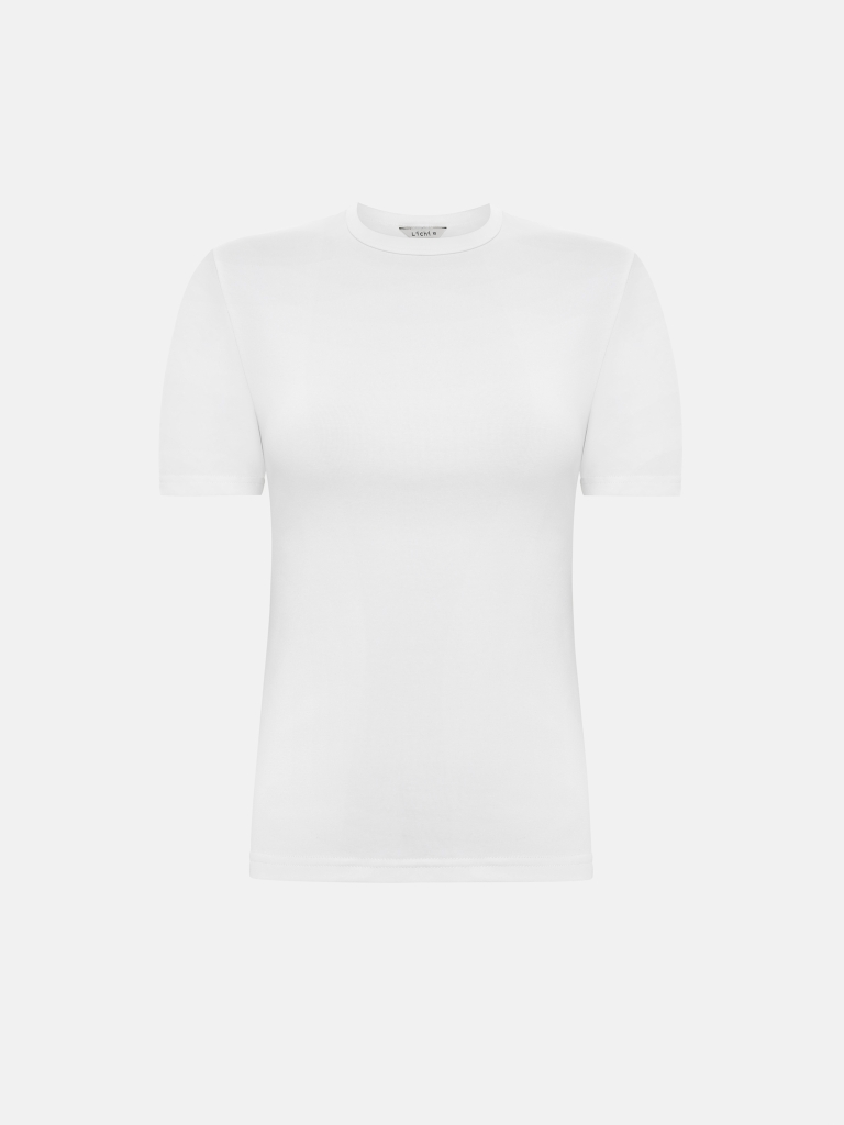 Fitted cotton T-shirt with detailing at the back