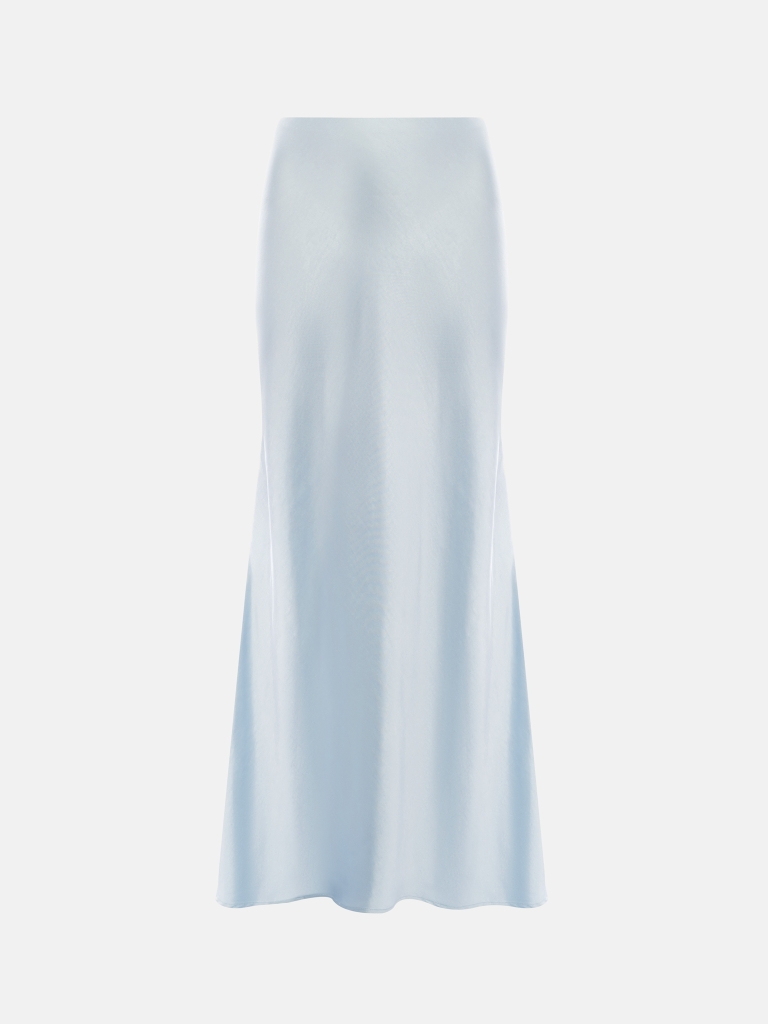 Floor-length maxi skirt in monochrome satin