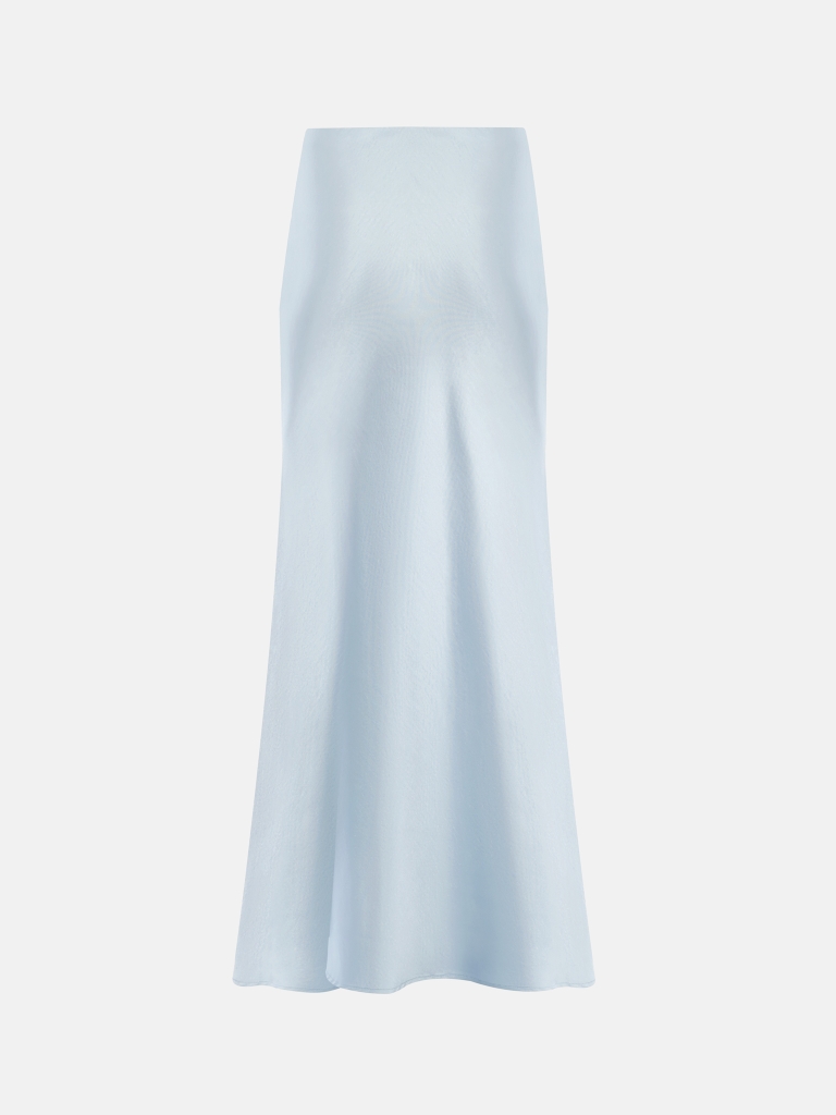 Floor-length maxi skirt in monochrome satin
