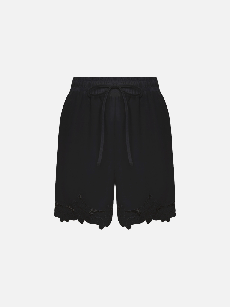 Mini shorts with lace detailing