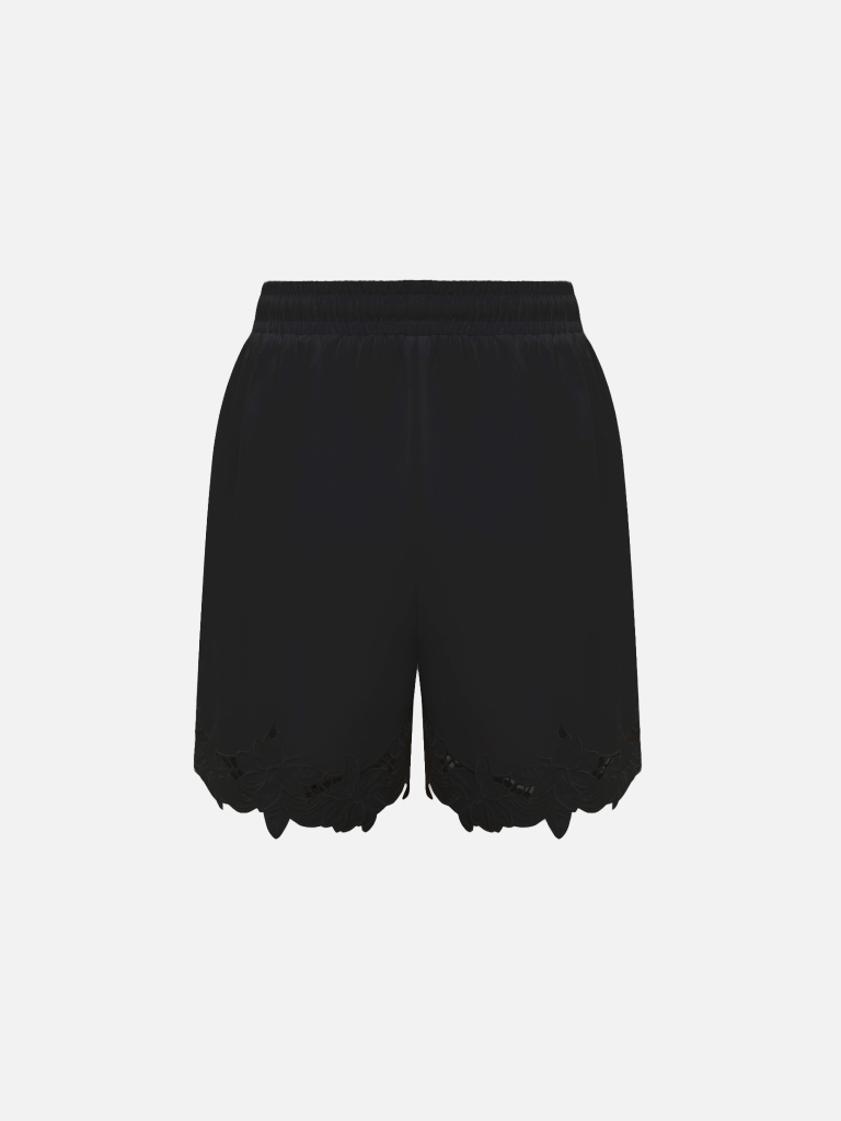 Mini shorts with lace detailing