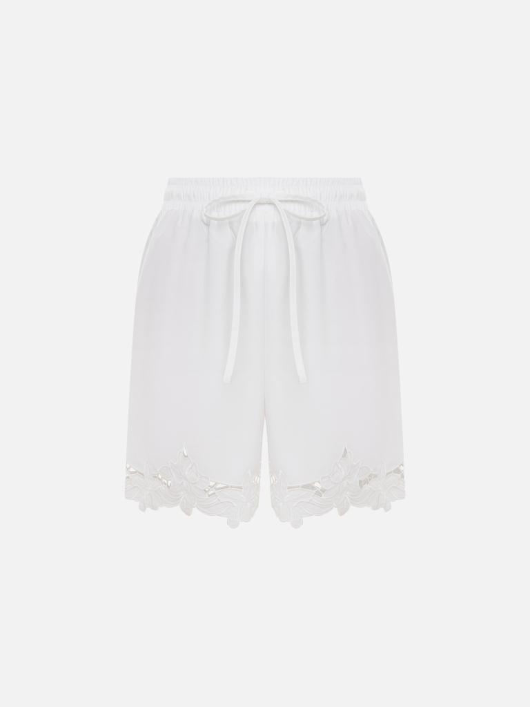 Mini shorts with lace detailing
