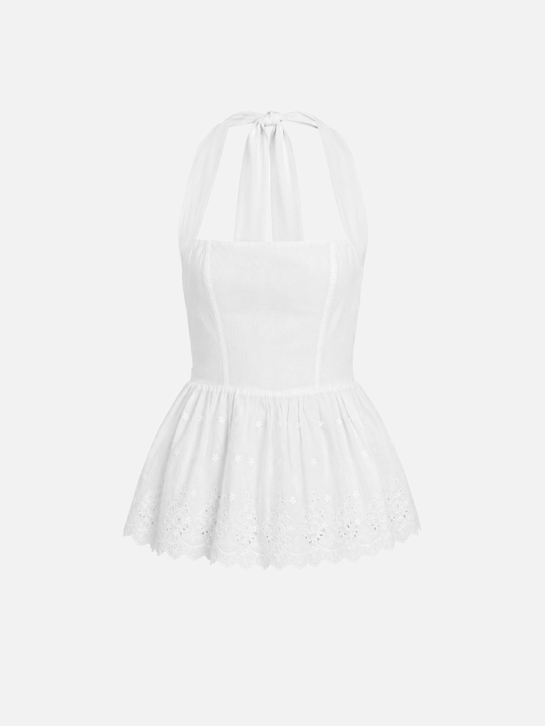 Top with ribbons and peplum