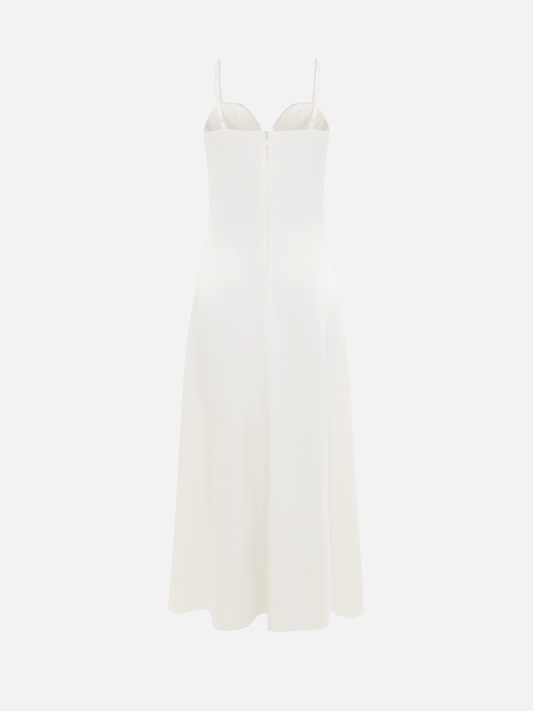 Strapless maxi dress with a deep neckline