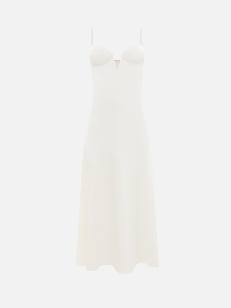 Strapless maxi dress with a deep neckline