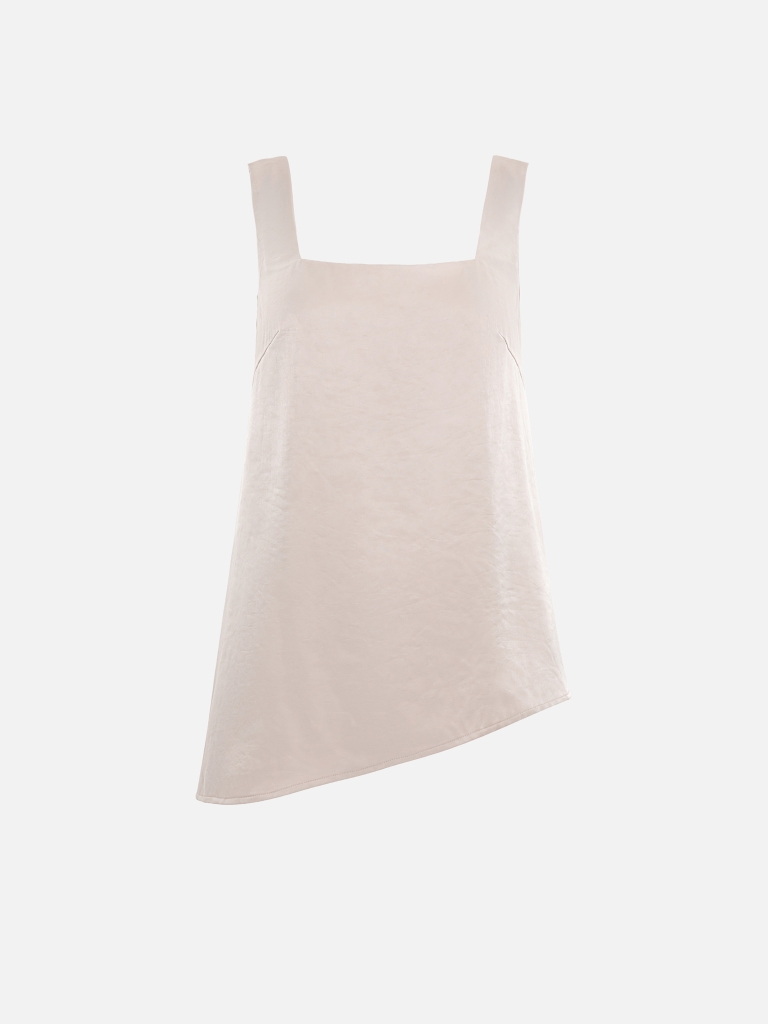 Viscose top with asymmetrical hem