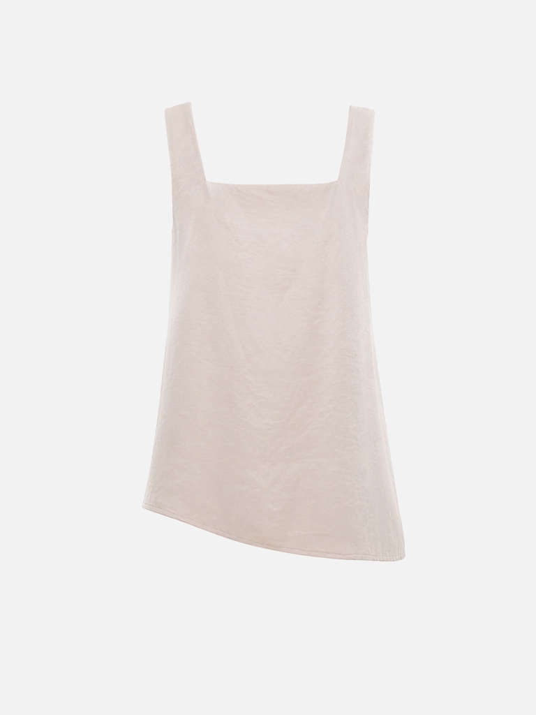 Viscose top with asymmetrical hem
