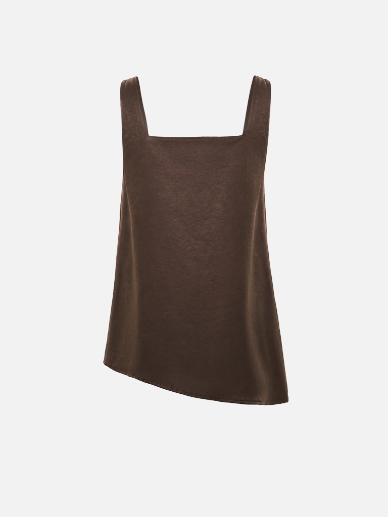Viscose top with asymmetrical hem