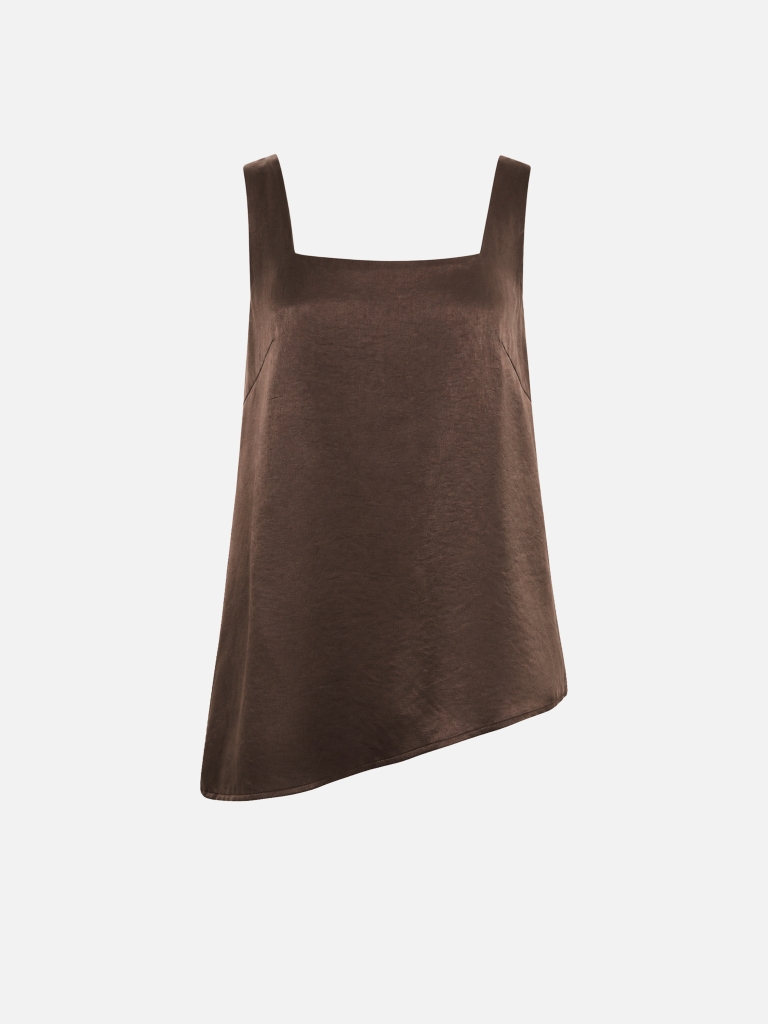 Viscose top with asymmetrical hem