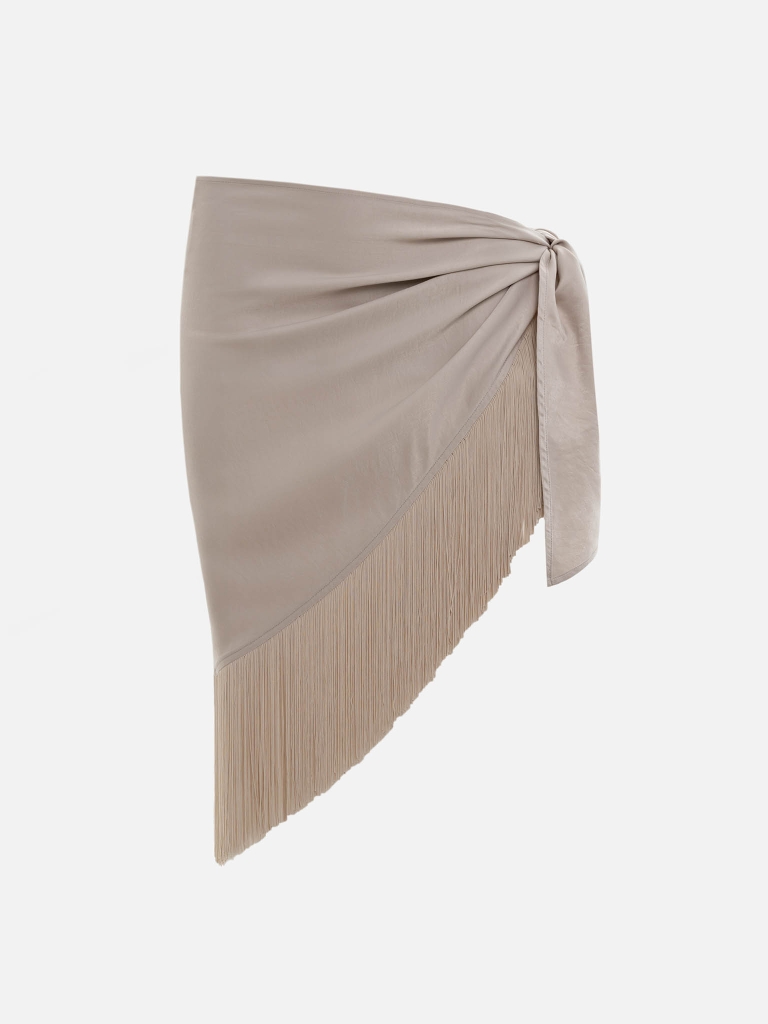 Viscose headscarf with long fringe