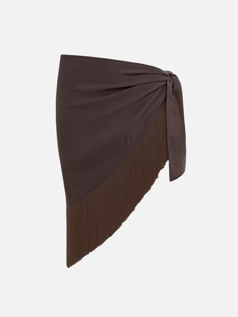 Viscose headscarf with long fringe