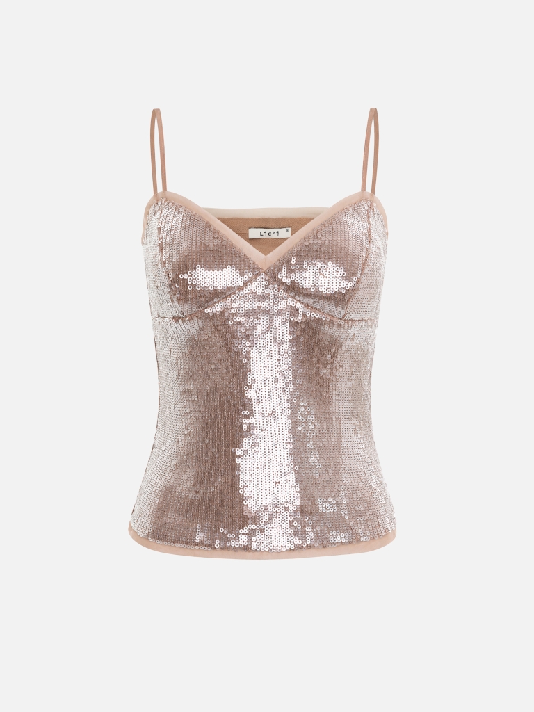 Sequin top with thin straps