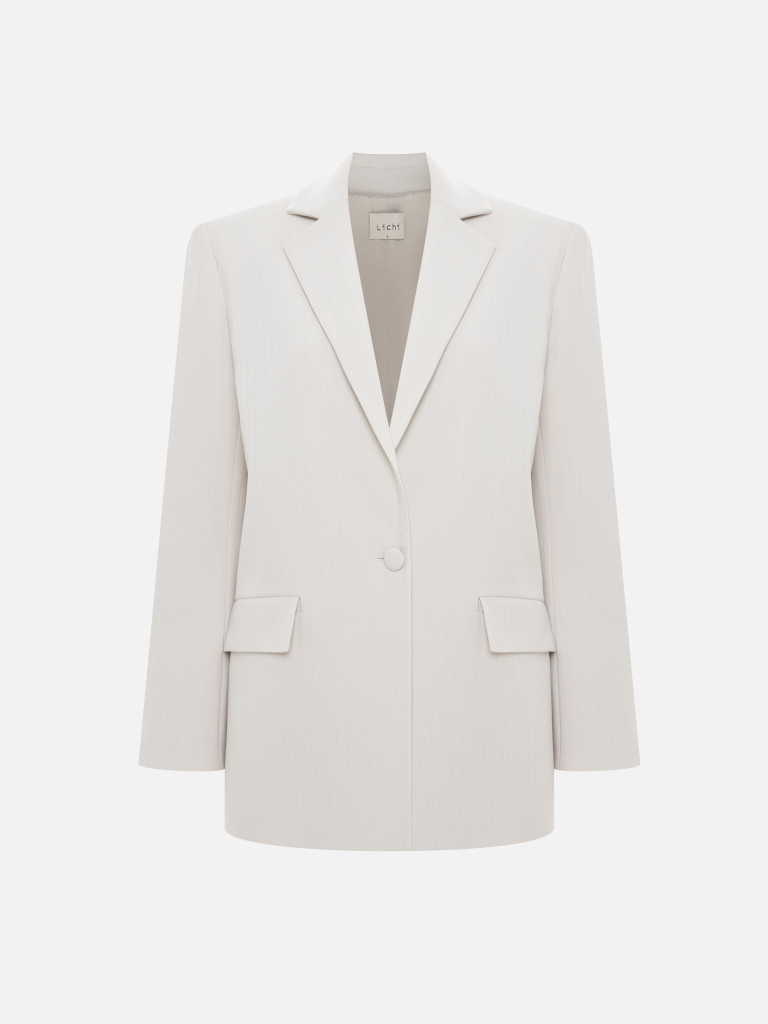 Veste à simple boutonnage en tissu de costume à rayures