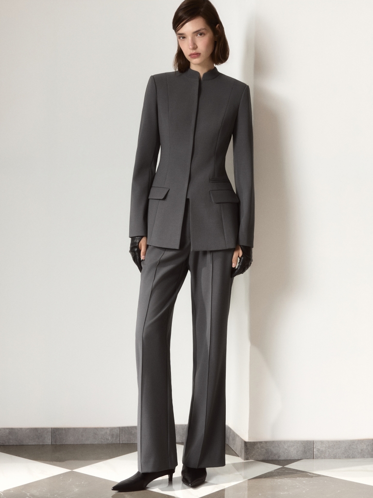 Flared trousers with creases