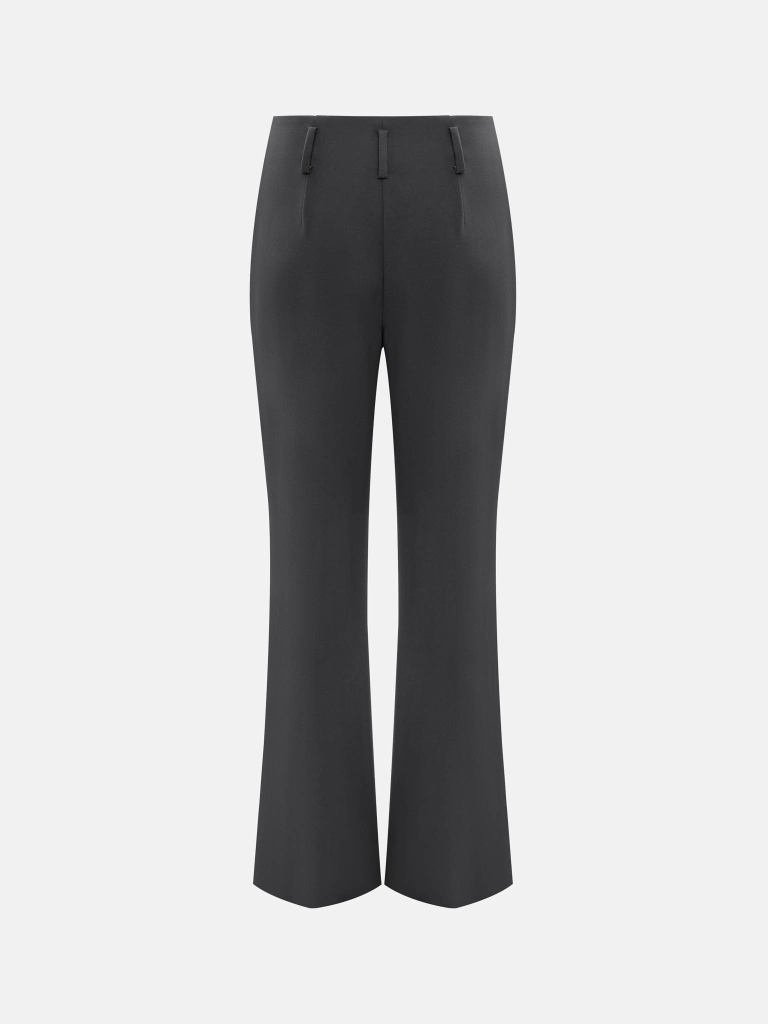 Flared trousers with creases