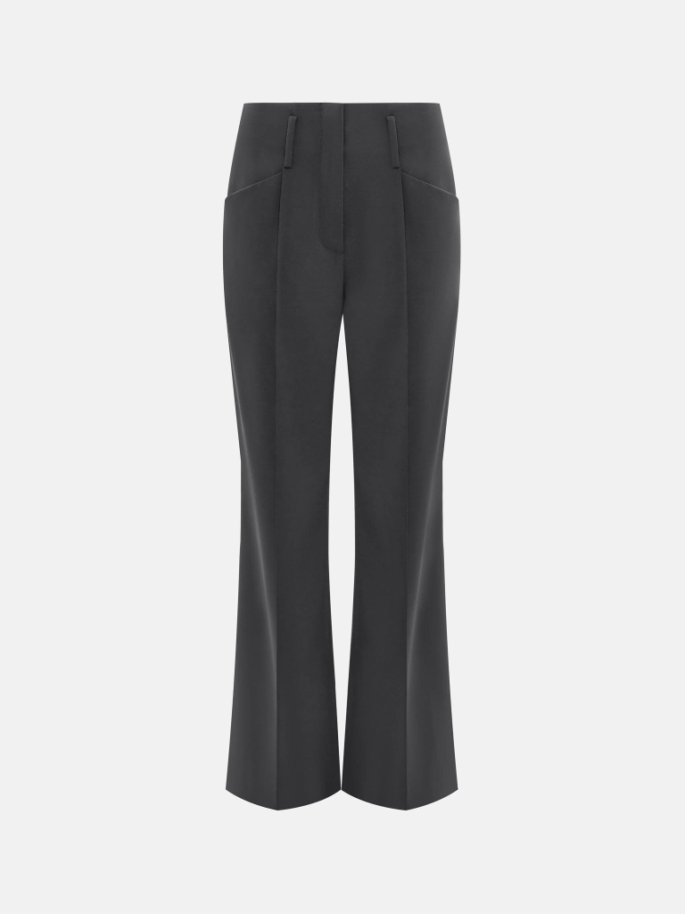 Flared trousers with creases