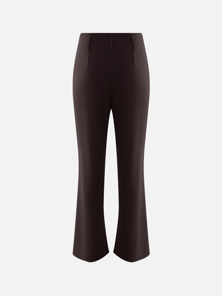 Flared trousers with creases
