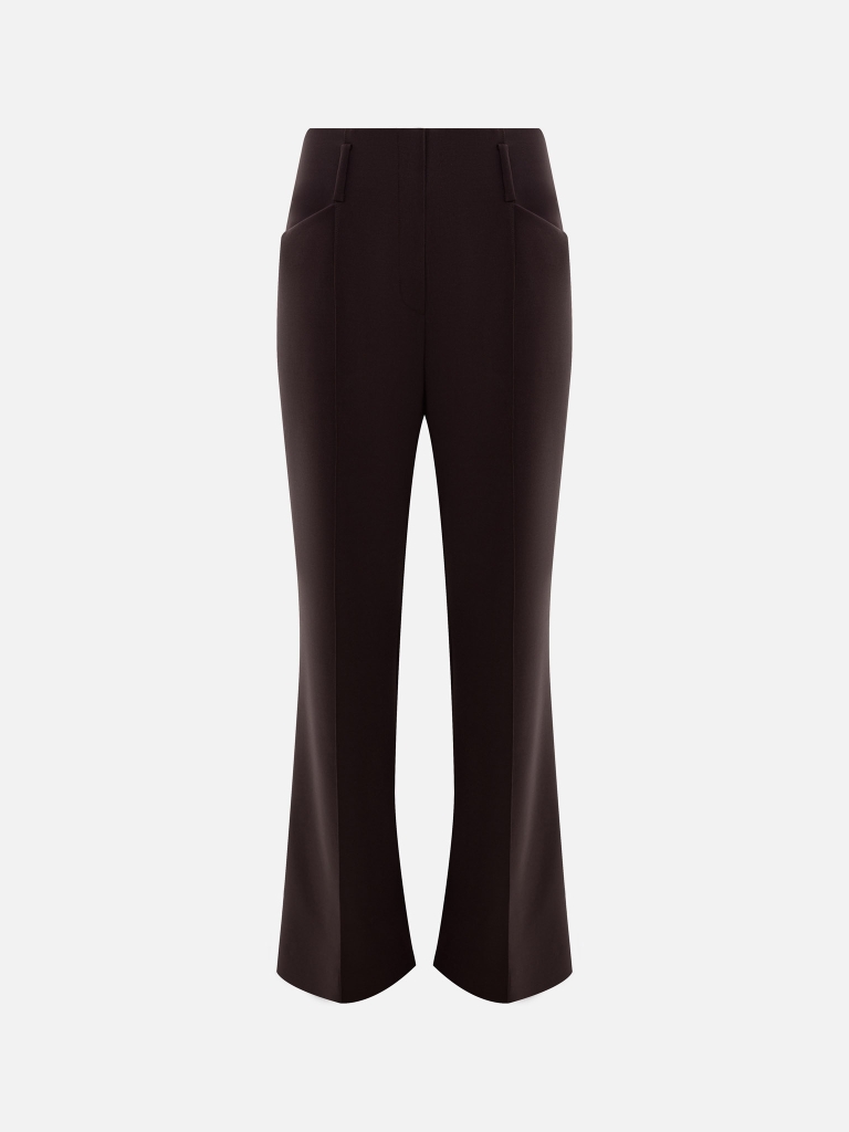 Flared trousers with creases