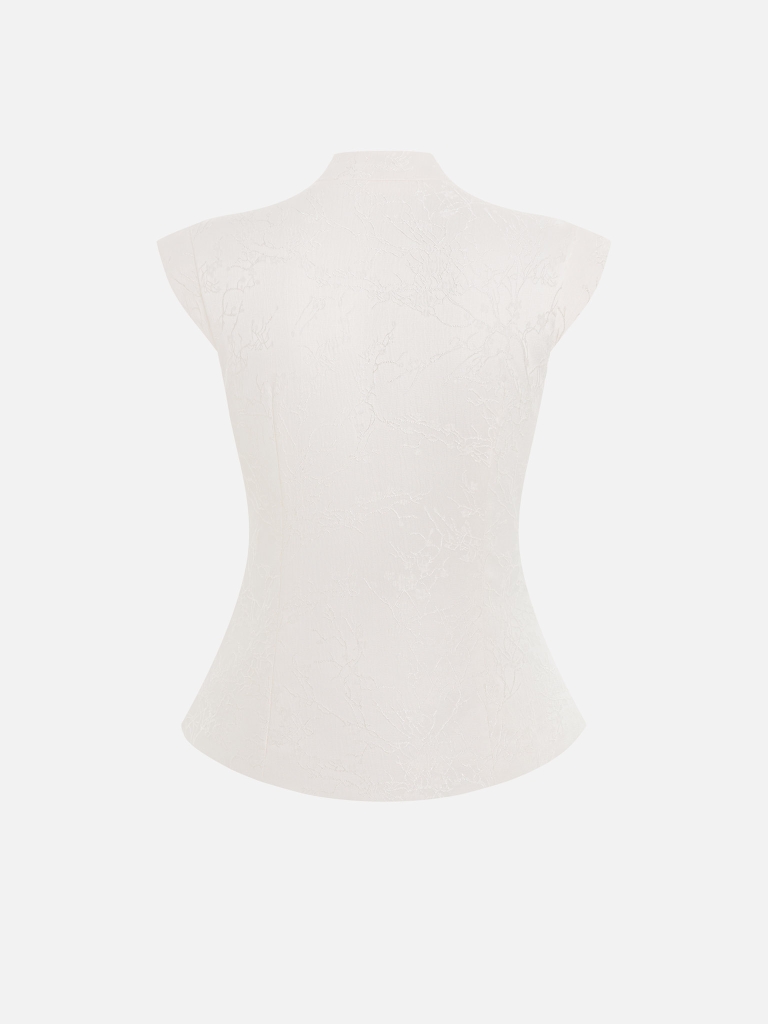 Blouse en jacquard avec fermeture à l'asiatique