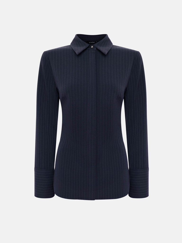 Striped shirt with lacing at the back