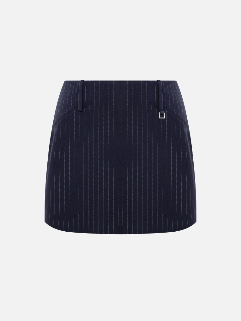 Striped mini skirt with metallic detailing