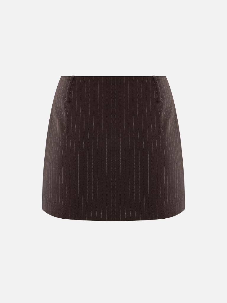Striped mini skirt with metallic detailing