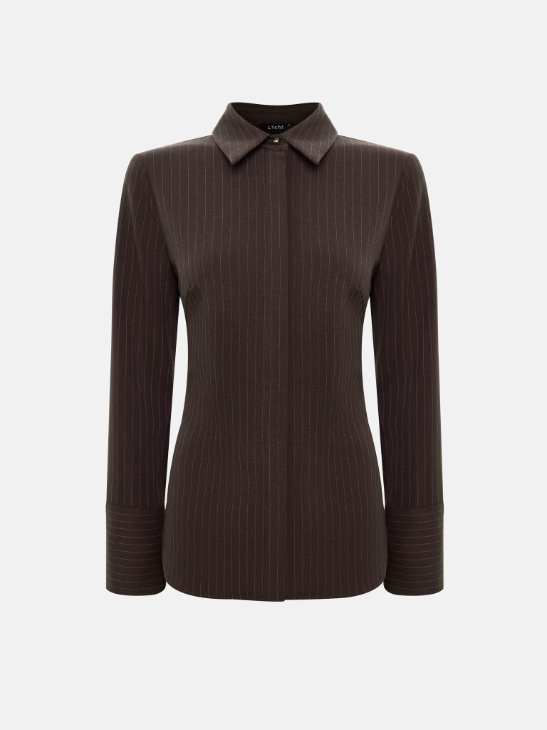 Striped shirt with lacing at the back