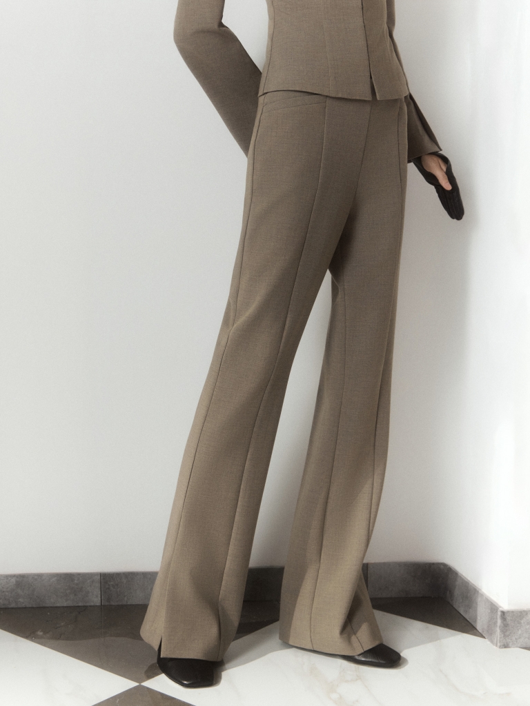 Flared suiting trousers with creases