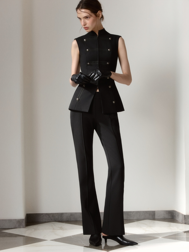 Flared suiting trousers with creases