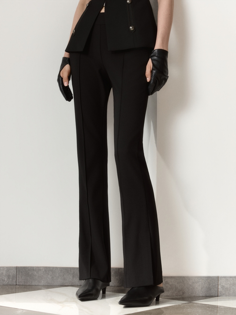 Flared suiting trousers with creases