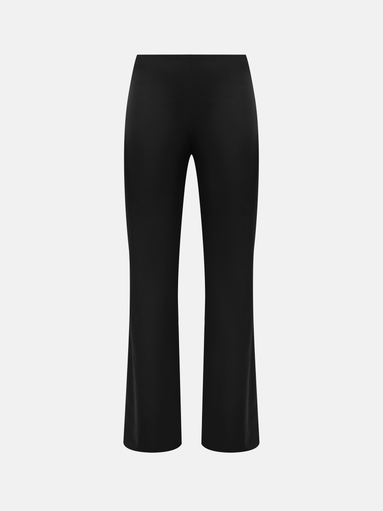 Flared trousers made from heavy fabric, flaring from the knee