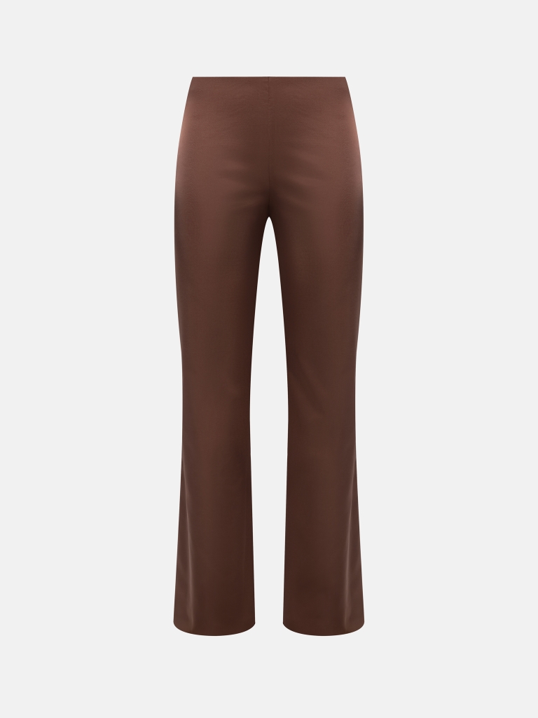 Flared trousers made from heavy fabric, flaring from the knee