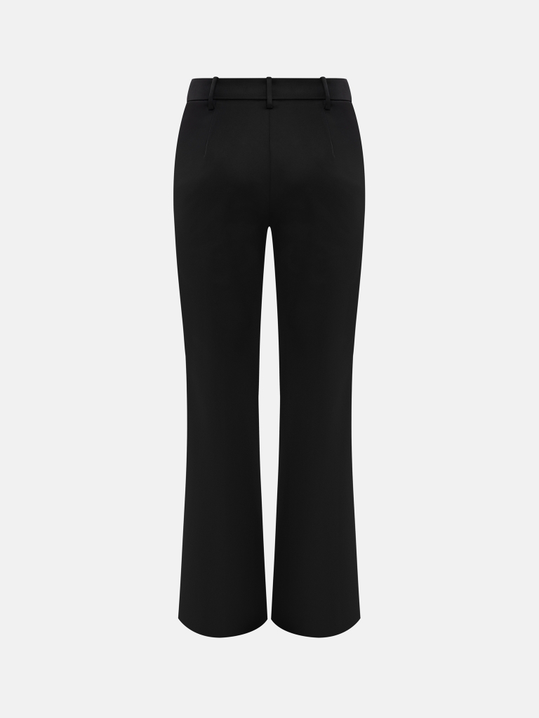 Flared trousers in smooth fabric