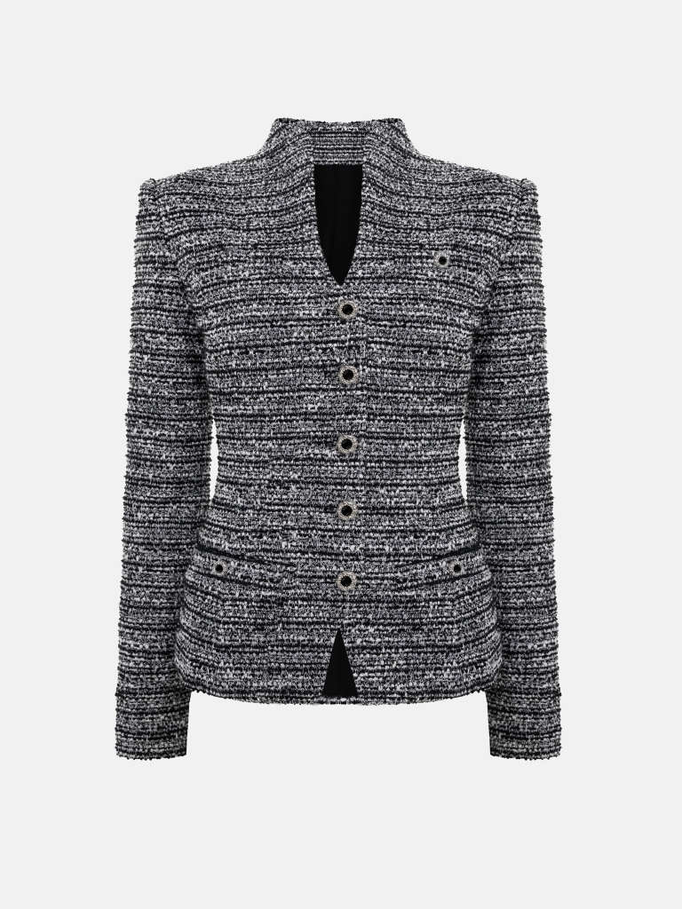 Fitted jacket in bouclé yarn