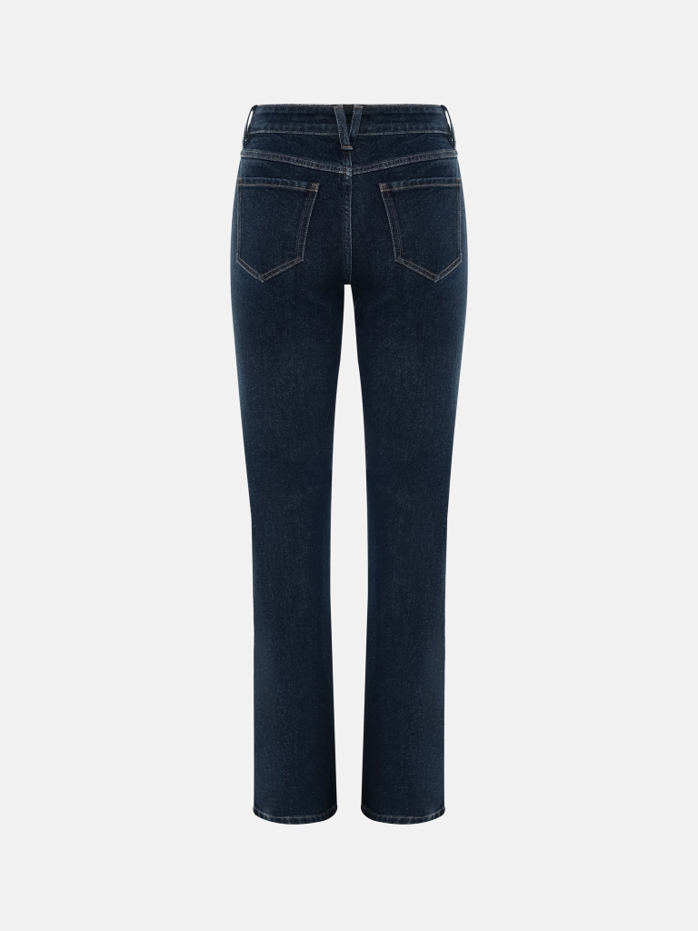 High-waisted jeans flared from the knee