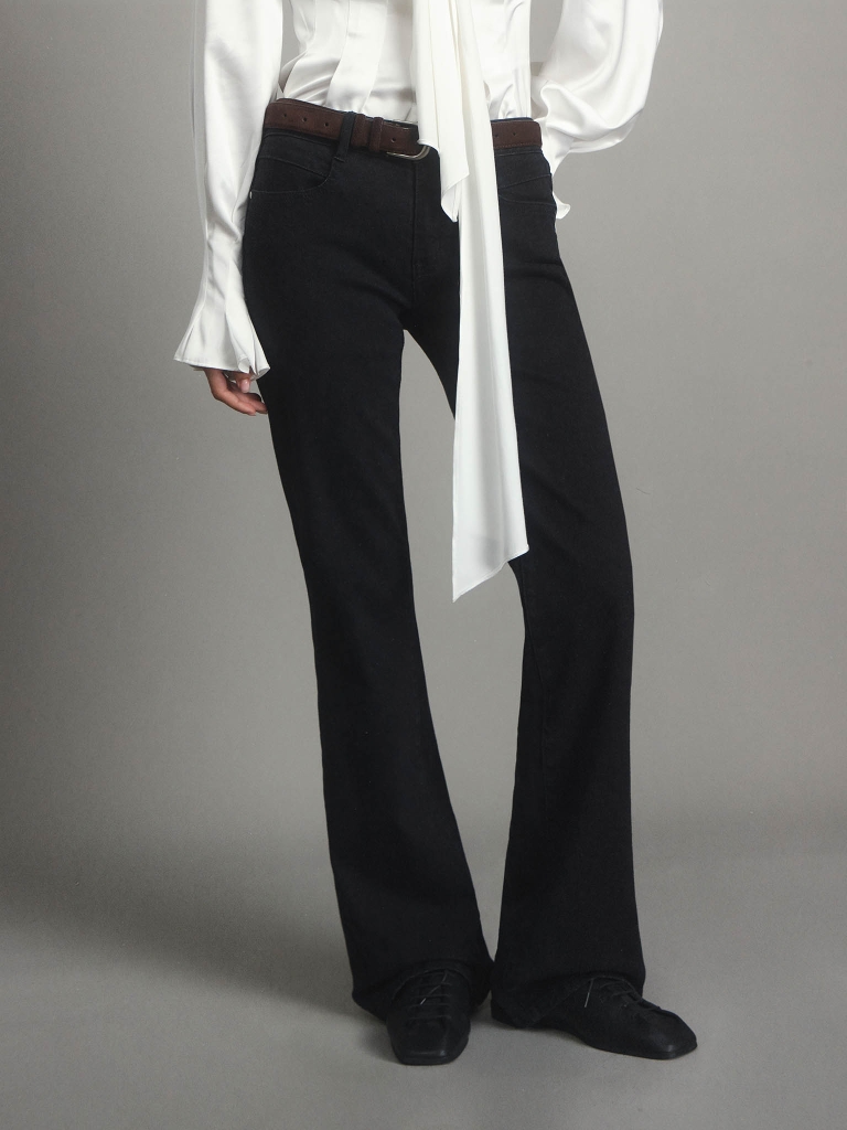 Flared mid-rise jeans