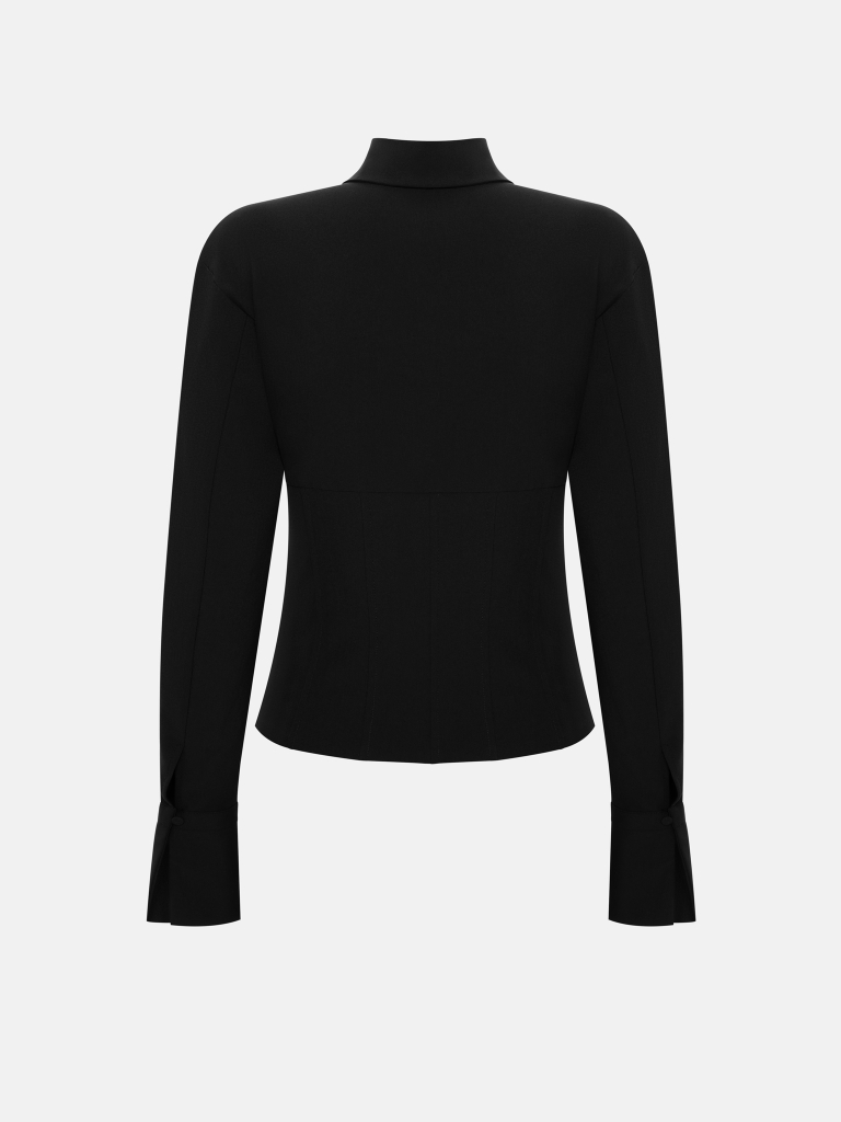 Shirt with a corset-style insert at the waist