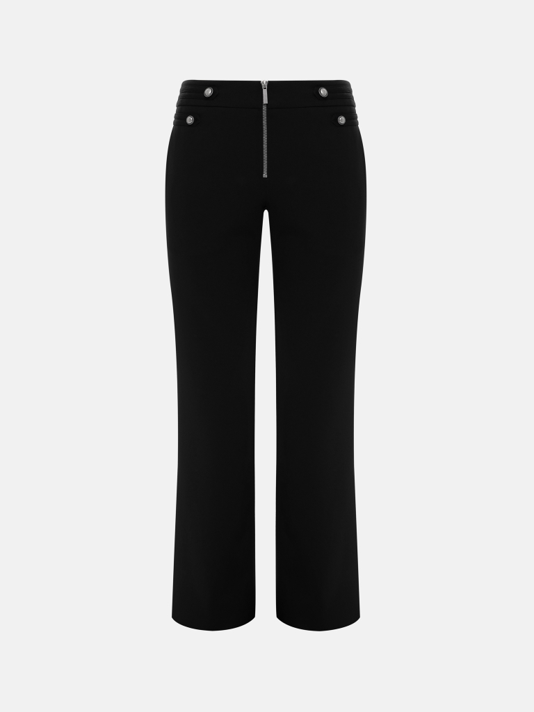 Straight-leg trousers with a zip fastening