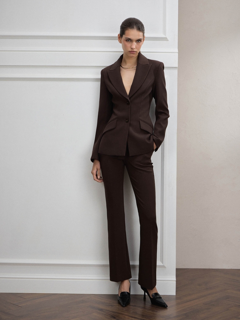 Flared suiting trousers