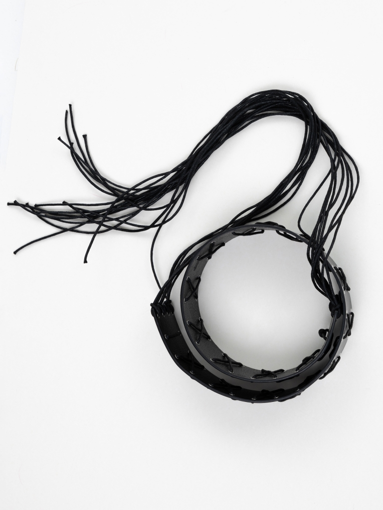 Decorative eco-leather belt with matching ties