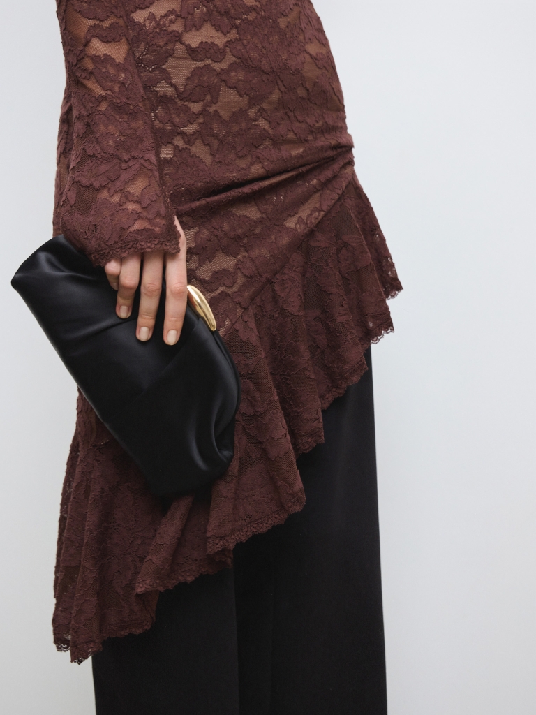Clutch bag with golden decor