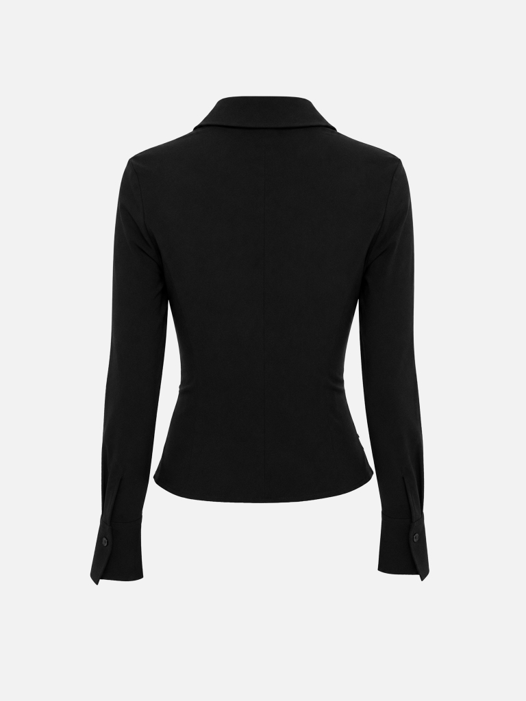 Fitted viscose shirt with a zip fastening