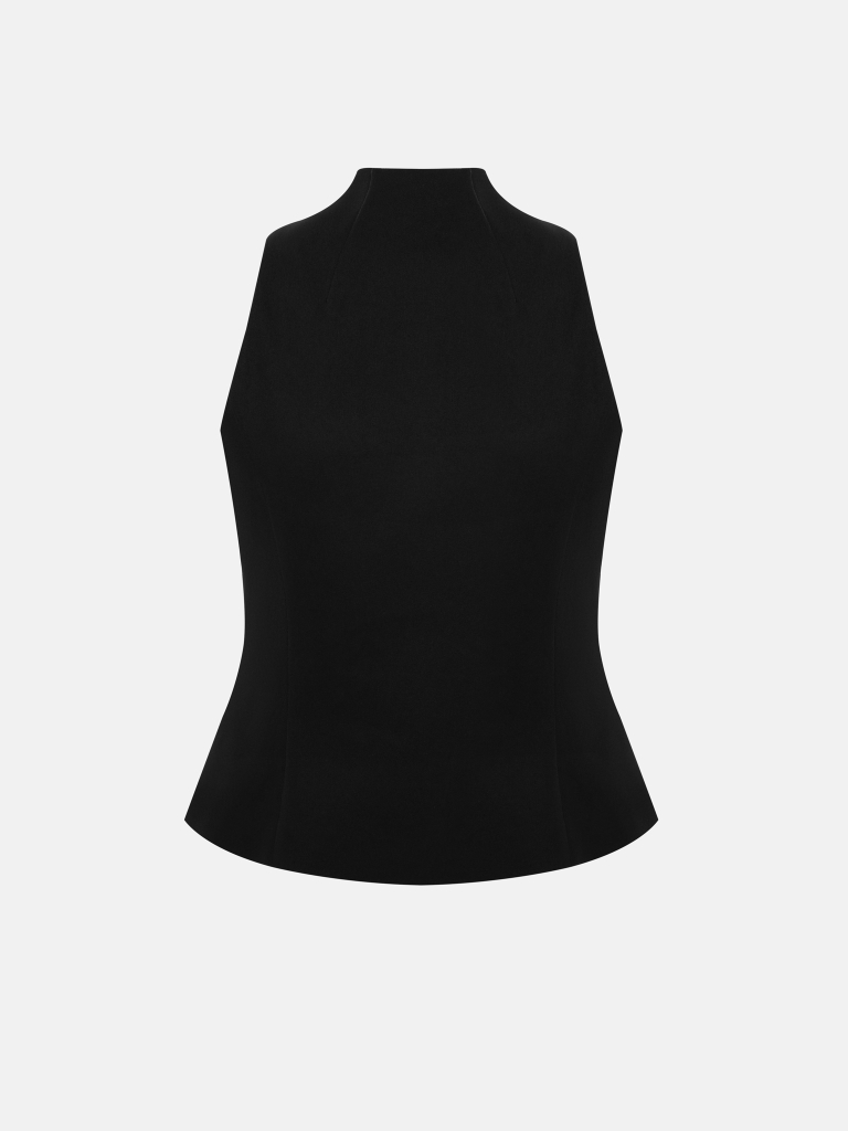 Cotton waistcoat with a metal zip