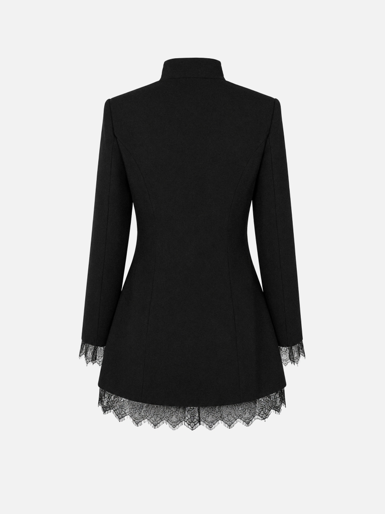 Mini blazer dress with lace detailing